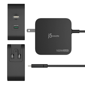 j5 create 102W GaN 2ポート USB PD急速充電器 ブラック JUP25102-イメージ4