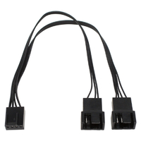 アイネックス PWMファン用二股電源リボンケーブル 15cm ブラック CA-098A