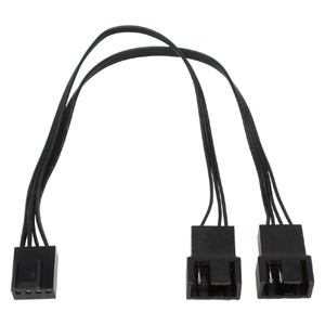 アイネックス PWMファン用二股電源リボンケーブル 15cm ブラック CA-098A-イメージ1