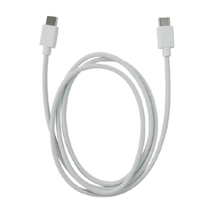 イツワ商事 PD60W対応 TYPE-C-TYPE-C シリコン+ナイロン充電通信ケーブル(1．0m) ホワイト MTCS2310WH-イメージ1