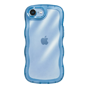 ＣＯＣＯ ＣＡＳＥ iPhone１７Ｅ／１６Ｅ用クリアなくねくねケース ＣＯＣＯ ＣＡＳＥ ブルー 1818-17E16E-BLUE-イメージ1