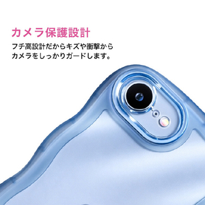 ＣＯＣＯ ＣＡＳＥ iPhone１７Ｅ／１６Ｅ用クリアなくねくねケース ＣＯＣＯ ＣＡＳＥ ブルー 1818-17E16E-BLUE-イメージ4