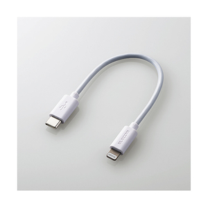 エレコム USB-C to Lightningケーブル(スタンダード) 0．1m ホワイト MPA-CL01XWH-イメージ2