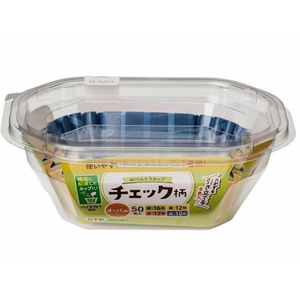 東洋アルミエコー おべんとうカップ チェック柄 オーバル 4色 50枚入 FC426PV-イメージ1