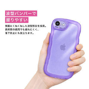 ＣＯＣＯ ＣＡＳＥ iPhone１７Ｅ／１６Ｅ用クリアなくねくねケース ＣＯＣＯ ＣＡＳＥ パープル 1818-17E16E-PURPLE-イメージ2