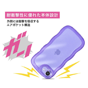 ＣＯＣＯ ＣＡＳＥ iPhone１７Ｅ／１６Ｅ用クリアなくねくねケース ＣＯＣＯ ＣＡＳＥ パープル 1818-17E16E-PURPLE-イメージ3
