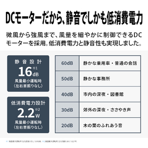 シャープ DC扇風機 ホワイト PJ-U3DS-W-イメージ7