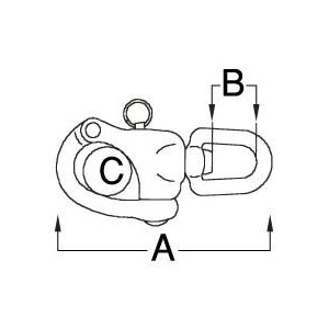 エスコ スイベルスナップシャックル ステンレス製 64mm FCY8061-EA638FM-1-イメージ2
