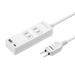 サンワサプライ USB充電機能付きタップ Type-C搭載(2P・2個口・2m) TAP-B101UC-2W サンワサプライ USB充電機能付きタップ Type-C搭載(2P・2個口・2m) TAP-B101UC-2W
