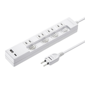 サンワサプライ USB充電機能付きタップ Type-C搭載(2P・4個口・2m) TAP-B102UC-2W サンワサプライ USB充電機能付きタップ Type-C搭載(2P・4個口・2m) TAP-B102UC-2W