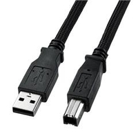 サンワサプライ ナイロンメッシュUSBケーブル(1．5m) ブラック KU20-NM15K