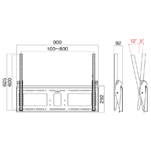 ハヤミ 壁掛金具 前後チルトタイプ(～120V型対応) HAMILEX・MHシリーズ ブラック MH-953B-イメージ6