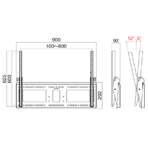 ハヤミ ～120V型対応 壁掛金具(前後チルト) HAMILEX・MHシリーズ ホワイト MH-953W-イメージ6