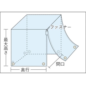 トラスコ中山 パレットカバーブルーシート1500×1500×H1300 FC260HL-8195249-イメージ3