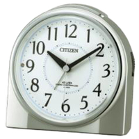リズム時計 電波めざまし時計 CITIZEN(シチズン) シルバーメタリック色(白) 4RL432-019