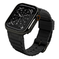 ラスタバナナ Apple Watch 4-11/SE1-3/Ultra1-3 [44/45/46/49mm]用ウルトラスタイルシリコンバンド タイプ1 ブラック RBLAWUS4408BK