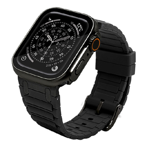 ラスタバナナ Apple Watch 4-11/SE1-3/Ultra1-3 [44/45/46/49mm]用ウルトラスタイルシリコンバンド タイプ1 ブラック RBLAWUS4408BK-イメージ1