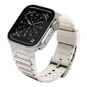 ラスタバナナ Apple Watch 4-11/SE1-3/Ultra1-3 [44/45/46/49mm]用ウルトラスタイルシリコンバンド タイプ1 ホワイト RBLAWUS4408WH-イメージ1
