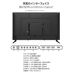JAPANNEXT 液晶ディスプレイ ブラック JN-IPS43U2-M-イメージ9