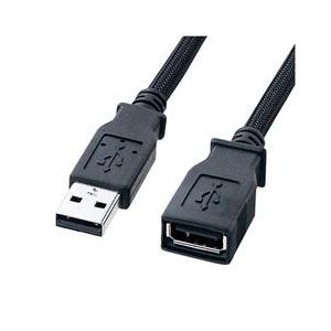 サンワサプライ ナイロンメッシュUSB延長ケーブル(2m) KU20-NM20ENK-イメージ1