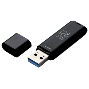 エレコム キャップ式USB3．1 Gen1メモリ(128GB) オリジナル ブラック MF-TKU3128GBK-イメージ1