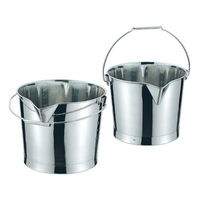 CL 18-8 口付バケツ (プレス) 15L 目盛付 共柄取手 FCK9113-070569002