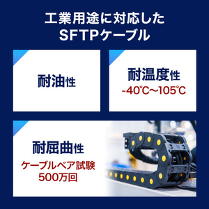 サンワサプライ カテゴリ6A SFTPハンダ産業用LANケーブル(10m) ネイビーブルー KB-HS6A-10NV-イメージ7