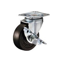 ハンマーキャスター S型自在　SP付　ゴム車75mm 413S-R75-BAR01