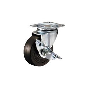ハンマーキャスター S型自在　SP付　ゴム車75mm 413S-R75-BAR01-イメージ1