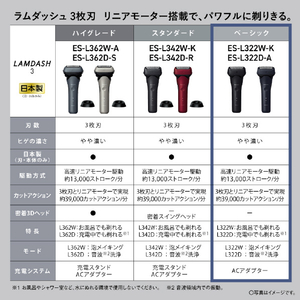 パナソニック 3枚刃シェーバー ラムダッシュ ブラック ES-L322W-K-イメージ9