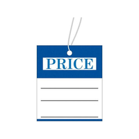 タカ印 提札 四角型 青 PRICE 500枚 FCE081Z-18-3336