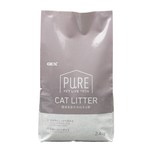GEX PURE 固まるおからのネコ砂(2．4kg) PUREｶﾀﾏﾙｵｶﾗﾉﾈｺｽﾅ2.4KG-イメージ1