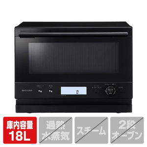 SHARP オーブンレンジ 18L ワイドフラットタイプ PLAINLY ブラック RE-WF187-B-イメージ1