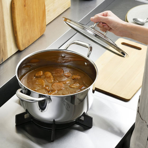 アイリスオーヤマ ステンレスシリーズ 両手なべ 24cm ガラスふた付 FCJ563V-SP-P24-イメージ4