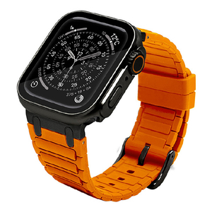 ラスタバナナ Apple Watch 4-11/SE1-3/Ultra1-3 [44/45/46/49mm]用ウルトラスタイルシリコンバンド タイプ1 オレンジ RBLAWUS4408OR-イメージ1