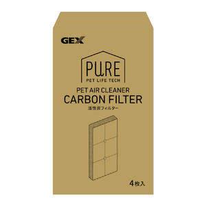 GEX PURE PET AIR CLEANER 活性炭フィルター(4枚入) PUREｴｱｸﾘ-ﾅ-ｶﾂｾｲﾀﾝF4ﾏｲｲﾘ-イメージ1