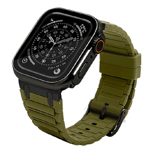 ラスタバナナ Apple Watch 4-11/SE1-3/Ultra1-3 [44/45/46/49mm]用ウルトラスタイルシリコンバンド タイプ1 カーキ RBLAWUS4408KH-イメージ1