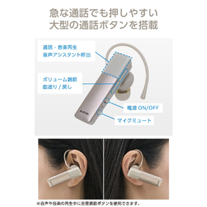 エレコム Bluetooth(R)ワイヤレスヘッドセット USB Type-C(TM)ポート搭載 ベージュ LBT-HSC21MPBE-イメージ6