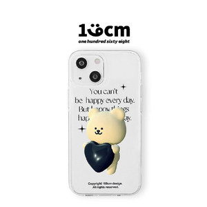 168cm iPhone 14 Pro用ソフトクリアケース くまちゃんのハートライフ 16823832I14P-イメージ2