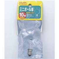エルパ ミニボール球 E12口金 10W クリア 1個入り G-85H(C)
