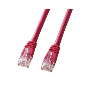 サンワサプライ エンハンスドカテゴリ5単線LANケーブル（2m） レッド KB-T5T-02RN-イメージ1