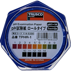 トラスコ ｐＨ試験紙　ロールタイプ　７ｍｍ×５Ｍ　Ｐｈ１～１４ TPHR-1-イメージ1