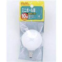 エルパ ミニボール球 E12口金 10W ホワイト 1個入り G-85H(W)