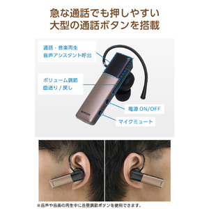 エレコム Bluetooth(R)ワイヤレスヘッドセット USB Type-C(TM)ポート搭載 カッパー LBT-HSC21MPBR-イメージ6
