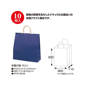 タカ印 手提げバッグ マリン 中 10枚 FC24879-50-6207-イメージ2