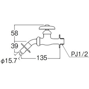 ＳＡＮＥＩ 洗濯機用ホーム水栓 FC315JL-1493601-イメージ2