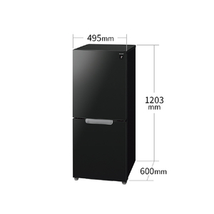 シャープ 【右開き】152L 冷蔵庫 つけかえどっちもドア ピュアブラック SJ-GD15R-B-イメージ2