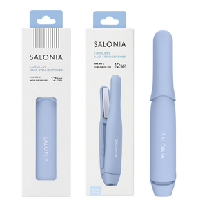 SALONIA コードレス ストレートヘアアイロン 12mm ブルー KSAL26131-BL-イメージ1