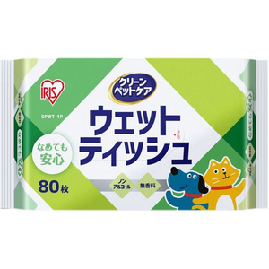 アイリスオーヤマ ペット用ウェットティッシュ 80枚 FC678TB-DPWT-1P-イメージ1
