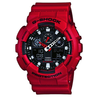 カシオ 腕時計 G-SHOCK 赤 GA-100B-4AJF